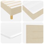 Lit à ressort vidaXL avec matelas - Crème - 80x200 cm - Tissu