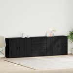vidaXL Buffets 3 Pièces Chêne Noir Bois d'ingénierie