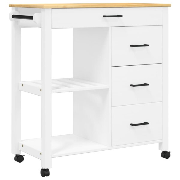 vidaXL Chariot de cuisine MONZA 84x40x90 cm bois massif de pin