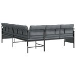 vidaXL Canapé d'angle de jardin anthracite acier et textilène