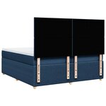 vidaXL Sommier à lattes de lit avec matelas Bleu 200x200 cm Tissu