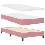 vidaXL Lit à ressort avec matelas Rose Simple Velours