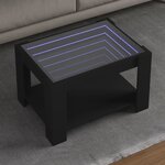 vidaXL Table basse avec LED noir 73x53x45 cm bois d'ingénierie