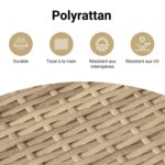vidaXL Canapé de jardin avec coussins 4 places beige résine tressée