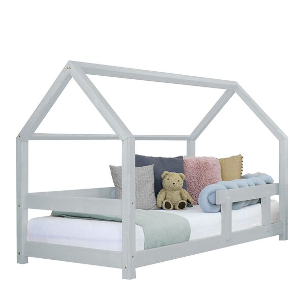 Lit cabane enfant TERY 80 x 180 gris clair