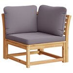 vidaXL Canapé d'angle de jardin coussins 73x73x65cm bois massif acacia