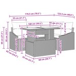 vidaXL Ensemble de canapé de jardin 5 pièces avec coussins en rotin poly noir