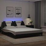 vidaXL Cadre de lit avec LED sans matelas noir et blanc 180x200 cm