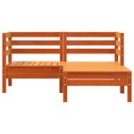 vidaXL Canapé de jardin 2 places repose-pied cire marron bois massif