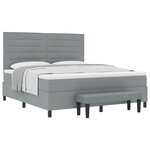 vidaXL Lit ressort avec matelas et banc gris clair 180x200 cm en tissu