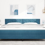 vidaXL Tête de lit LED bleu foncé Ensemble de 2 Bleu foncé Tissu 180 cm