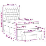 vidaXL Sommier à lattes de lit avec matelas Rose 90x200 cm Velours