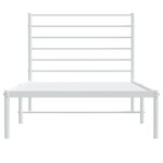 vidaXL Cadre de lit métal sans matelas avec tête de lit blanc 75x190cm