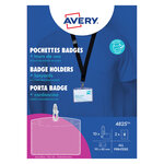 AVERY Boîte de 10 pochettes badges 60 x 90 mm avec inserts et lacets