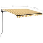 vidaXL Auvent manuel rétractable sur pied 350x250 cm Jaune/blanc