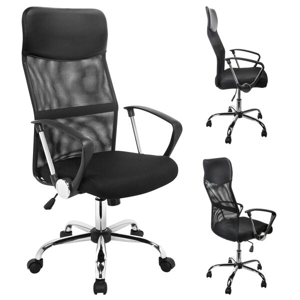 HI Chaise de bureau Noir Acier