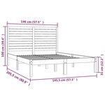 vidaXL Cadre de lit Blanc Bois massif 140x200 cm