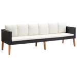 Salon de jardin meuble d'extérieur ensemble de mobilier 2 pièces avec coussins résine tressée noir 02_0015908