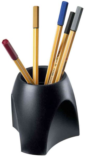 Pot à crayons DELTA, en plastique, noir HAN