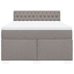 vidaXL Sommier à lattes de lit avec matelas Taupe 140x200 cm Tissu
