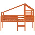 vidaXL Lit haut avec toit cire marron 90x190 cm bois de pin massif
