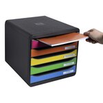 Exacompta Set de tiroirs de bureau Plus Big-Box Harlequin et 5 tiroirs