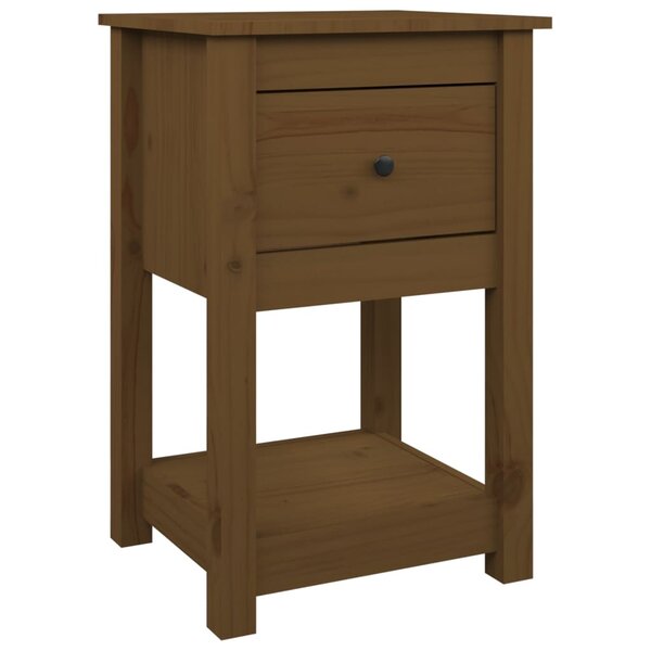 vidaXL Table de chevet Marron miel 40x35x61 5 cm Bois de pin solide