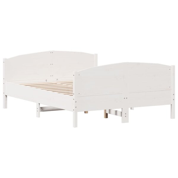 vidaXL Cadre de lit sans matelas blanc 160x200 cm bois de pin massif