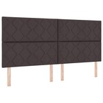 vidaXL Lit box spring avec matelas et LED Marron foncé 200x200 cm Tissu