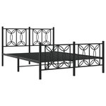 vidaXL Cadre de lit métal sans matelas avec pied de lit noir 140x200cm