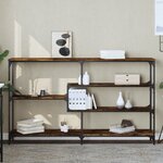 vidaXL Table console chêne fumé 160x32x95 cm bois d'ingénierie