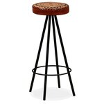 vidaXL Tabourets de bar lot de 4 cuir véritable