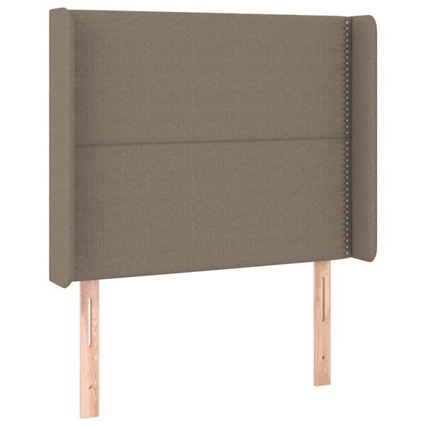vidaXL Tête de lit avec oreilles Taupe 103x16x118/128 cm Tissu