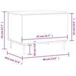 vidaXL Table basse Gris béton 60x44 5x45 cm Bois d'ingénierie