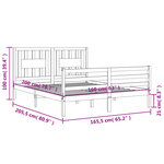 vidaXL Cadre de lit sans matelas blanc 160x200 cm bois massif