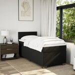 vidaXL Sommier à lattes de lit et matelas Noir 80x200 cm Tissu