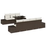 vidaXL Ensemble de Canapés de Jardin de 8 Pièces avec Coussins Marron en Poly Rattan