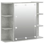 vidaXL Armoire à miroir avec LED Gris béton 70x16 5x60 cm