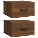 vidaXL Tables de chevet murales 2 Pièces Chêne marron 35x35x20 cm