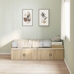 vidaXL Cadre de lit de rangement Chêne Sonoma 100x200 cm