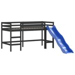 vidaXL Lit mezzanine enfants avec rideaux sans matelas rose 90x190 cm