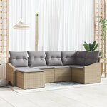 vidaXL Ensemble de salle à manger de jardin 6 pièces avec coussins Beige Résine tressée.