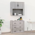 vidaXL Armoire murale Sonoma gris 80x33x80 cm Bois d'ingénierie