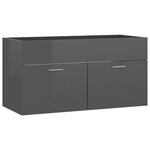 vidaXL Armoire d'évier et lavabo intégré Gris brillant Bois ingénierie