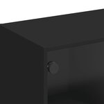 vidaXL Meuble TV avec portes en verre noir 102x37x42 cm