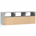 vidaXL Meuble TV mural avec lumières LED gris béton 130x31x45 cm