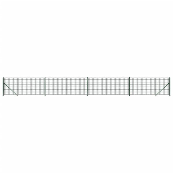 vidaXL Clôture en treillis métallique avec bride vert 1x10 m