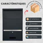 Boîte aux lettres à colis - ParcelXL® - Boîte à colis - Autonome - Boîte aux lettres suspendue - Courrier & Colis