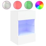 vidaXL Meuble TV mural avec lumières LED blanc 40x30x60 5 cm
