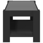 vidaXL Table basse avec LED noir 93x53x45 cm bois d'ingénierie